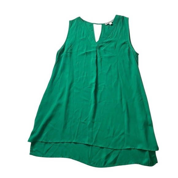 Pleione Tops - Pleione Womens Kelly Green Sleeveless V-Neck High-Low Blouse WAQ501250‎ Size S